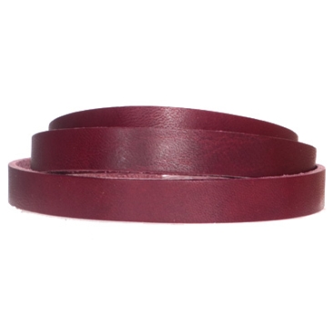 Leather strap, 10 x 2 mm, length 1 m, dark red