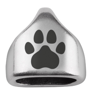 End cap with engraving "Paw", 13 x 13.5 mm, silver-plated, suitable for 5 mm sail rope