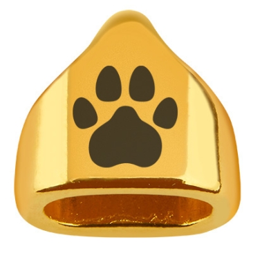 End cap with engraving "Paw", 13 x 13.5 mm, gold-plated, suitable for 5 mm sail rope