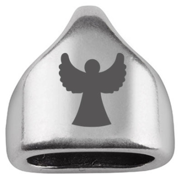End cap with engraving "Guardian Angel", 13 x 13.5 mm, silver-plated, suitable for 5 mm sail rope