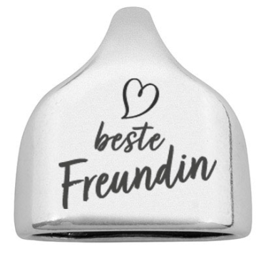 End cap with engraving "Best Friend", 22.5 x 23 mm, silver-plated, suitable for 10 mm sail rope
