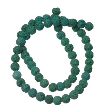 Brin de perles de lave, rond, 6 mm, vert
