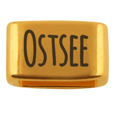 Pièce intermédiaire avec gravure "Ostsee", 14 x 8,5 mm, doré, convient pour corde à voile de 5 mm