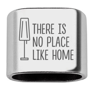 Intermediate piece with engraving "There Is No Place Like Home", 20 x 24 mm, silver-plated, suitable for 10 mm sail rope