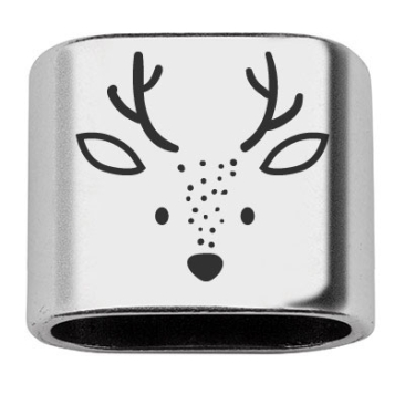 Adapter with engraving "Hirsch", 20 x 24 mm, silver-plated, suitable for 10 mm sail rope