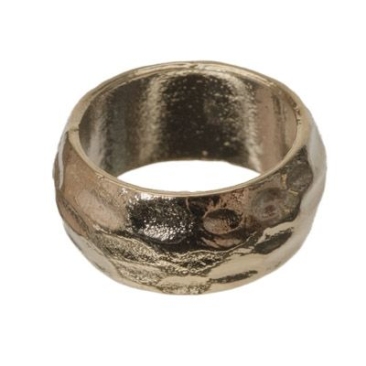 Perle métallique à gros trous, anneau, 13,5 x 5,8 mm, doré