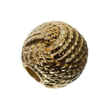Perle métallique noeud, 12,8 x 13,3 mm, doré