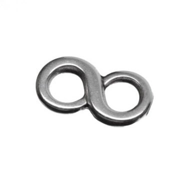 Metal pendant infinity, 16.6 x 8.6 mm, silver-plated