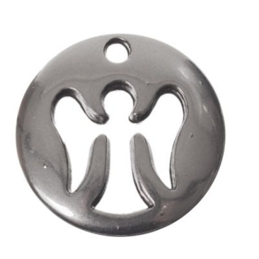 Metal pendant angel, 16 x 16 mm, silver-plated