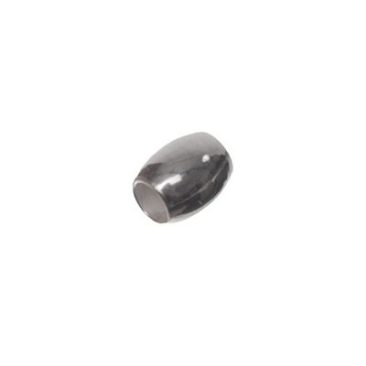 Metal bead spacer, olive, 5 x 4 mm, silver-plated