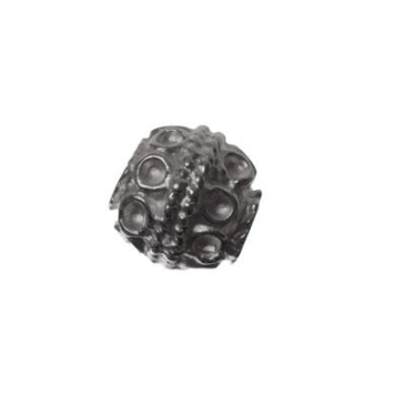 Metal bead spacer, ball, 6 x 6 mm, silver-plated