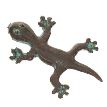 Pendentif en métal patiné Salamandre, 33 x 22 mm