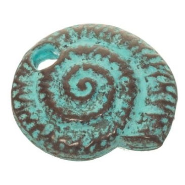 Patina Metal Pendant Snail, 21 x 19 mm