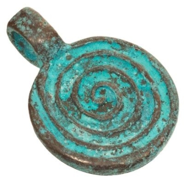 Patina Metal Pendant Snail, 23 x 16 mm