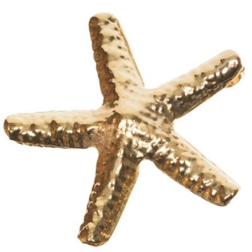 XXL metal pendant starfish, 44 x 44 mm, gold-plated