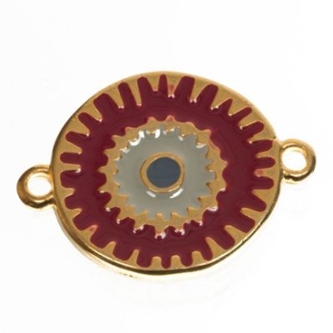 Armbandverbinder Boho, vergoldet, emailliert, ca. 21 x 15 mm