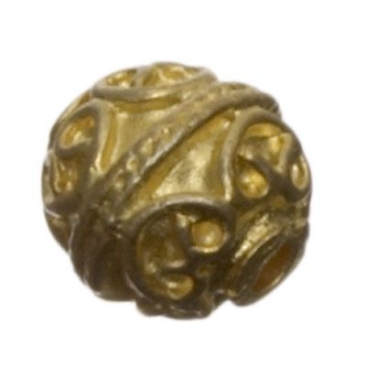 Metalen kralenbol, ca. 8 mm, verguld