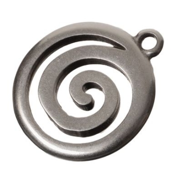 Metal pendant snail, 28 x 24 mm, silver plated