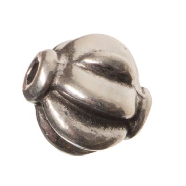 Perle métallique boule, environ 8 x 8 mm, argentée