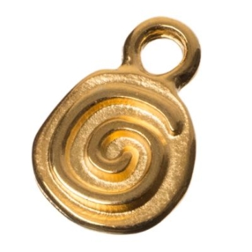 Metal pendant snail, 14 x 10 mm, gold-plated