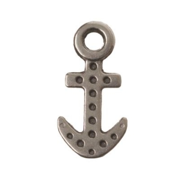 Metal pendant anchor, 12 x 6 mm, silver plated