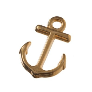 Metal pendant anchor, 15 x 11 mm, gold-plated
