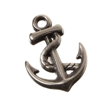 Metal pendant anchor, 17 x 12 mm, silver-plated