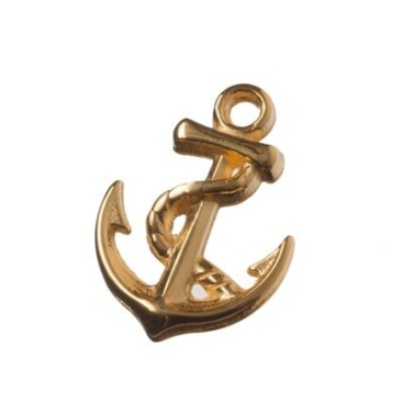 Metal pendant anchor, 17 x 12 mm, gold-plated