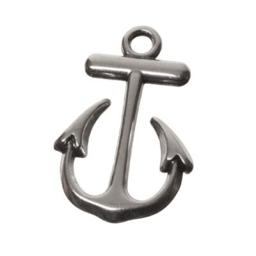 Metal pendant anchor, 23 x 15 mm, silver plated