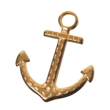 Metal pendant anchor, 29 x 23 mm, gold-plated
