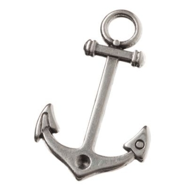 Metal pendant anchor, 33 x 20 mm, silver plated