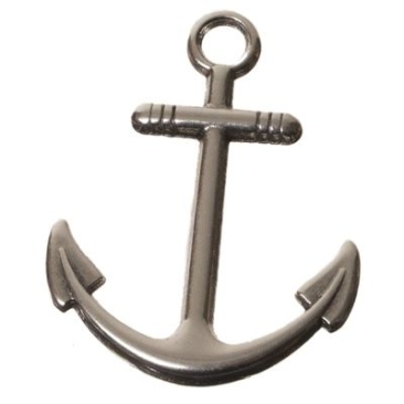 Metal pendant anchor, 31 x 24 mm, silver-plated