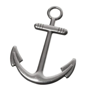Metal pendant anchor, 39 x 30 mm, silver-plated