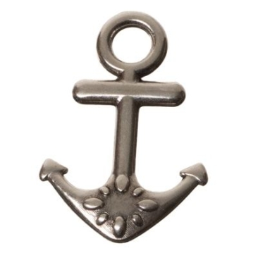 Metal pendant anchor, 20 x 13 mm, silver plated