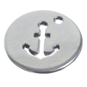 Metal pendant anchor, 22 x 22 mm, silver plated
