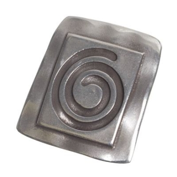 Pendentif métal spirale, 47 x 41 mm, argenté