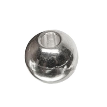 Metalen kralenbol, ca. 4 mm, verzilverd