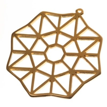 Metal pendant Octagon, 46 x 44 mm, gold-plated