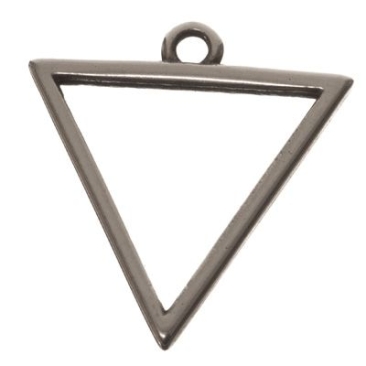 Metal pendant triangle, 18 x 17 mm, silver-plated