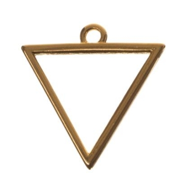 Metalen hanger driehoek, 18 x 17 mm, verguld