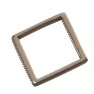 Metal pendant square, 10 x 10 mm, silver-plated