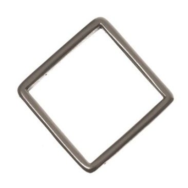 Metalen hanger vierkant, 14 x 14 mm, verzilverd