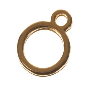 Metal pendant circle, 11 x 8 mm, gold-plated