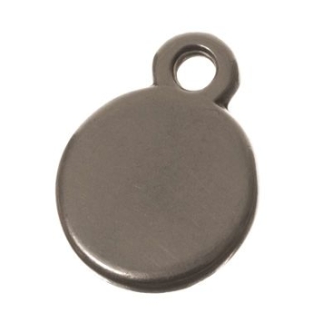 Metal pendant circle, 11 x 8 mm, silver-plated