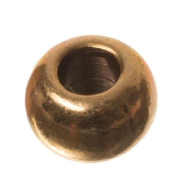 Perle en métal, boule, 6 x 3,9 mm, couleur bronze
