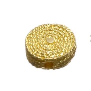 Perle métallique disque, environ 15 mm, doré
