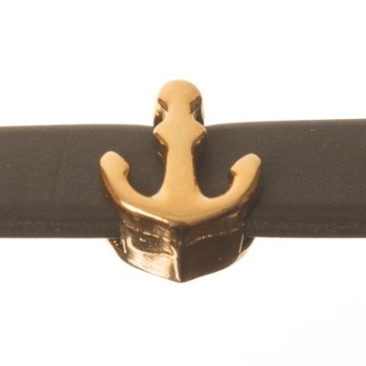 Metal bead mini slider anchor, gold-plated, approx. 6.5 x 7.0 mm