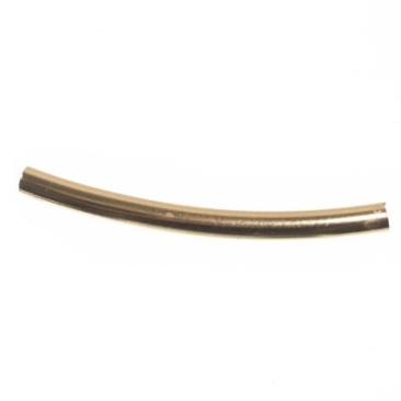 Metal bead tube, gold-plated, approx. 24.5 x 2.0 mm,