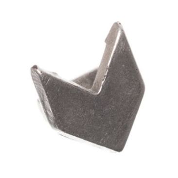 Metalen kraal Micro-Slider Pijl, verzilverd, ca. 5,0 x 4,5 mm