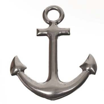 XXL metal pendant, anchor, 80 x 68.5 mm, silver-plated